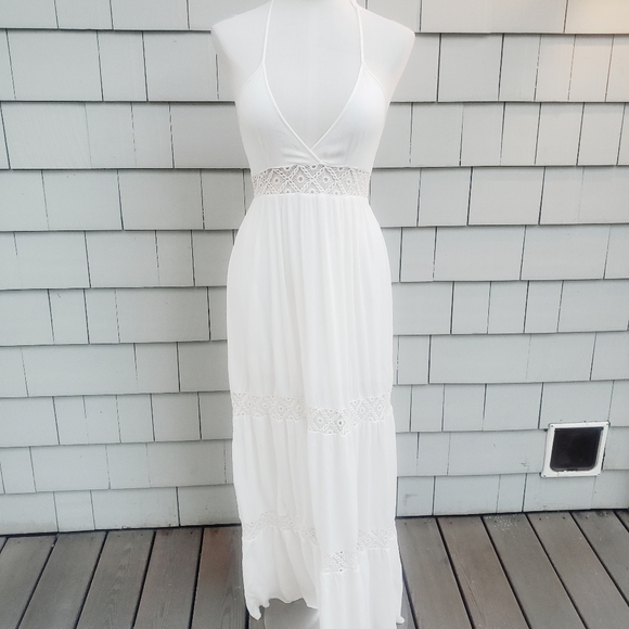 Forever 21 Dresses Lace Halter Maxi Dress Poshmark